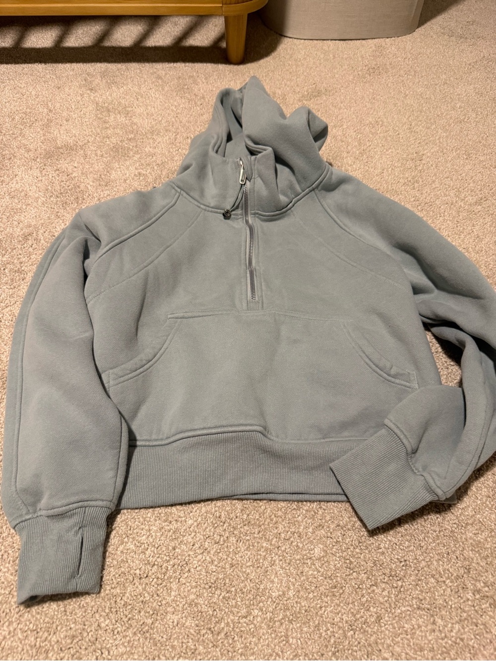 Women's Half-Zip Pullover Hoodie - Sage Green